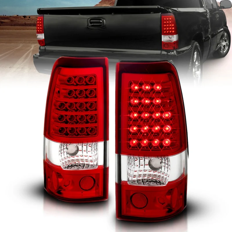 ANZO 2003-2006 Chevrolet Silverado 1500 LED Taillights Red/Clear - Image 2