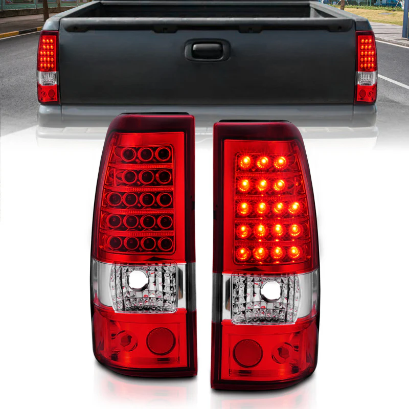 ANZO 2003-2006 Chevrolet Silverado 1500 LED Taillights Red/Clear - Image 6