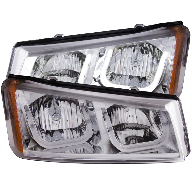 ANZO 2003-2006 Chevrolet Silverado 1500 Projector Headlights w/ U-Bar Chrome - Image 2