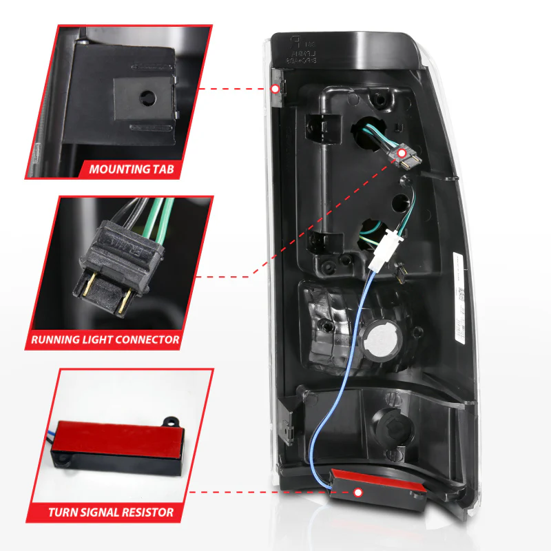 ANZO 2003-2006 Chevy Silverado 1500 LED Taillights Plank Style Black w/Clear Lens - Image 12