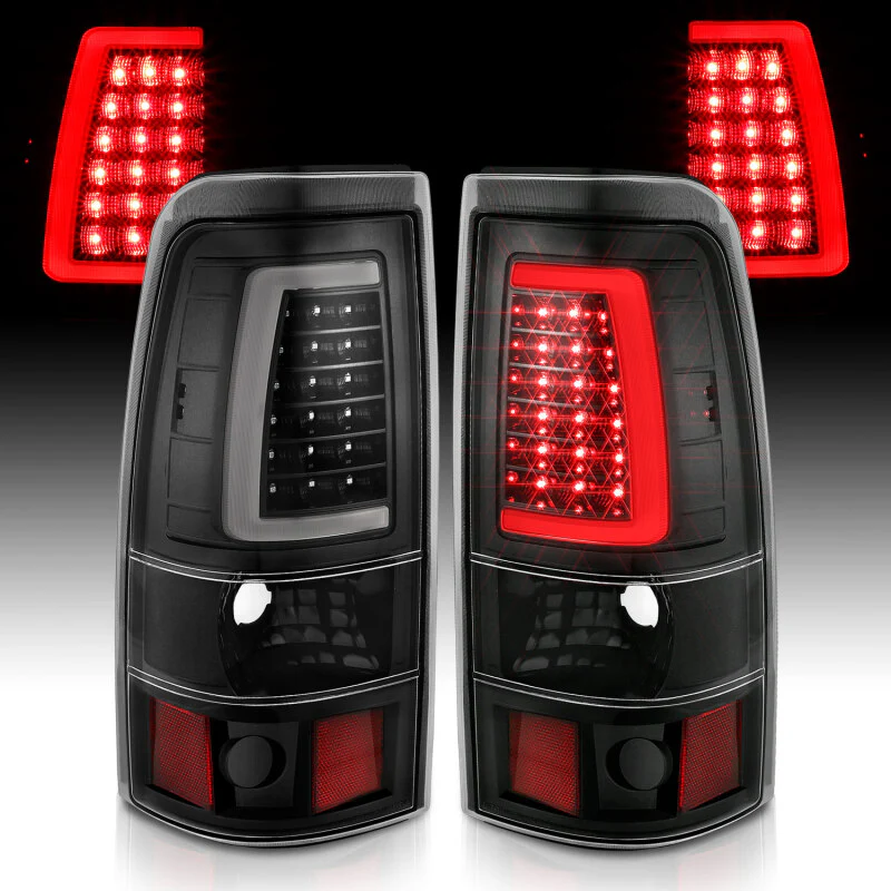 ANZO 2003-2006 Chevy Silverado 1500 LED Taillights Plank Style Black w/Clear Lens - Image 4
