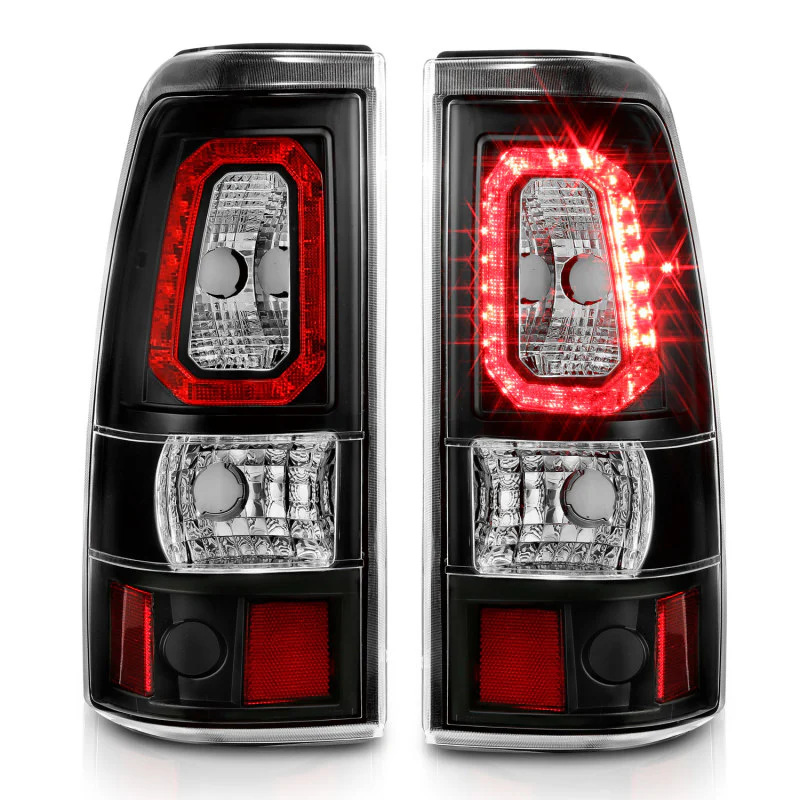 ANZO 2003-2006 Chevy Silverado 1500 LED Taillights Plank Style Black w/Clear Lens - Image 8