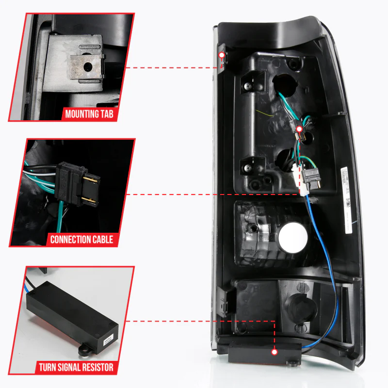 ANZO 2003-2006 Chevy Silverado 1500 LED Taillights Plank Style Black w/Smoke Lens - Image 3