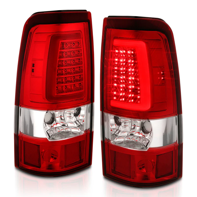 ANZO 2003-2006 Chevy Silverado 1500 LED Taillights Plank Style Chrome With Red/Clear Lens - Image 17