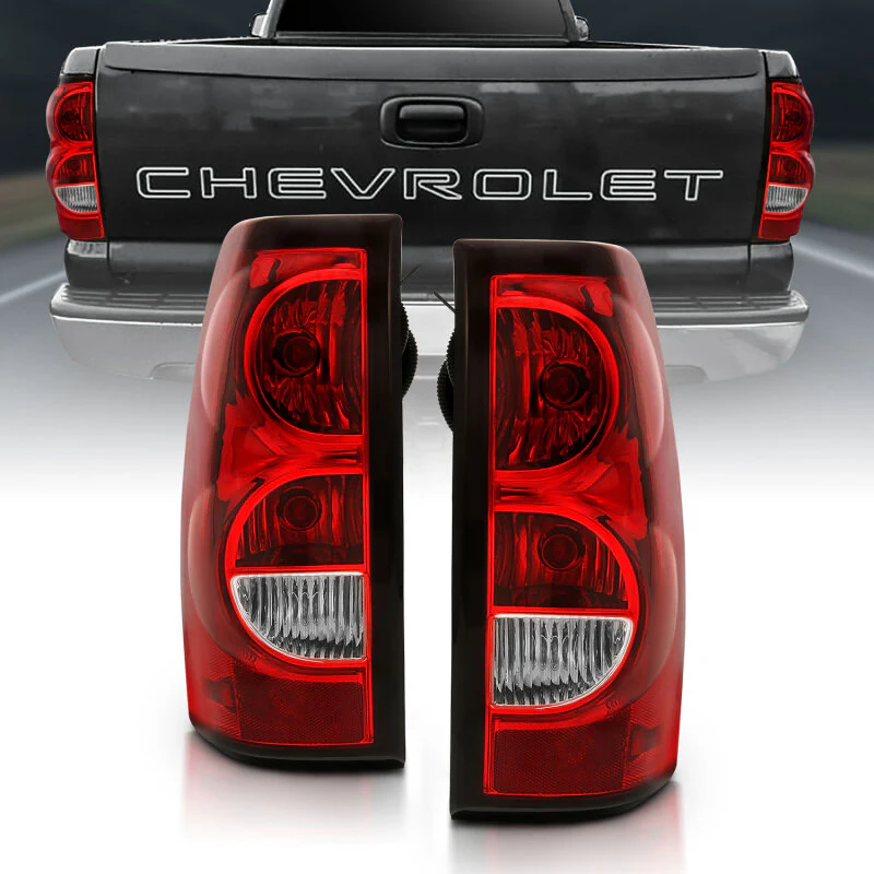 ANZO 2004-2007 Chevy Silverado Taillight Red/Clear Lens w/Black Trim (OE Replacement) - Image 2