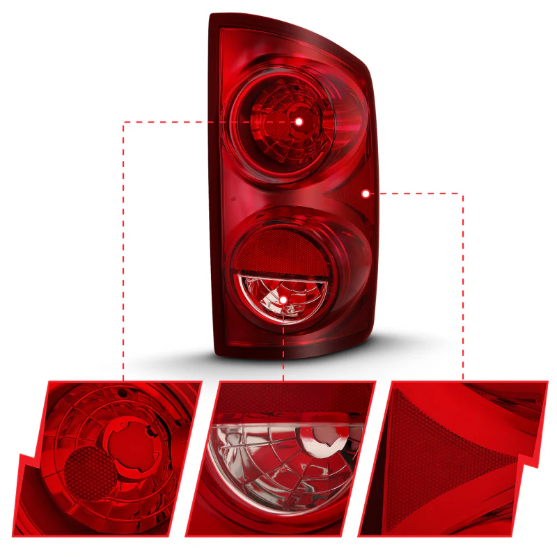 ANZO 2007-2009 Dodge Ram 1500 Tail Light Red Lens (OE) - Image 6