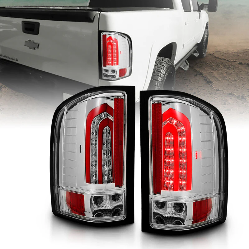 ANZO 2007-2013 Chevrolet Silverado 1500 LED Taillights Chrome - Image 5