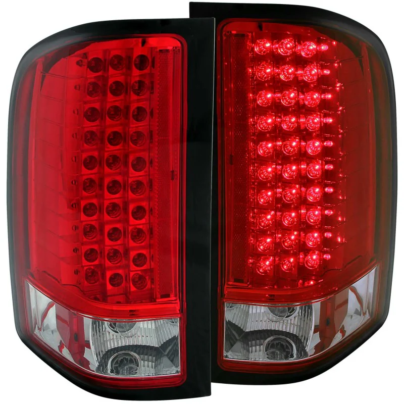 ANZO 2007-2013 Chevrolet Silverado 1500 LED Taillights Red/Clear - Image 2