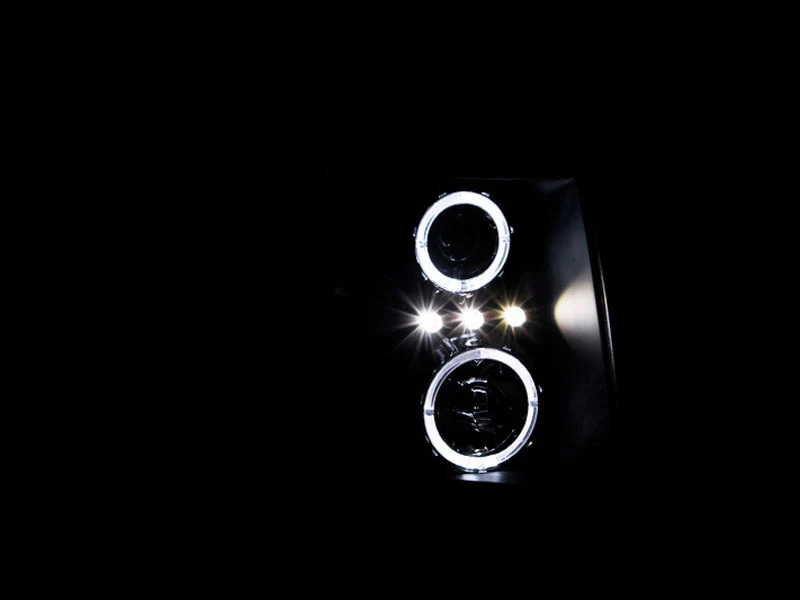 ANZO 2007-2013 Chevrolet Silverado 1500 Projector Headlights w/ Halo Black - Image 3