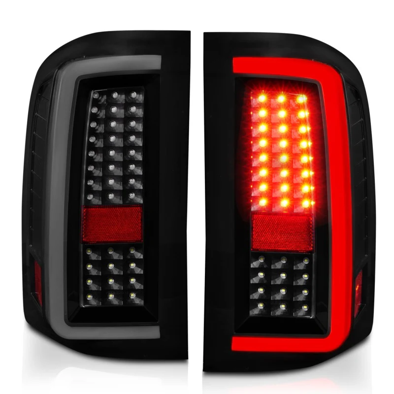 ANZO 2007-2013 Chevrolet Silverado1500/ 2500/ 3500 LED Tail Lights w/ Light Bar Black Housing Smoke - Image 10