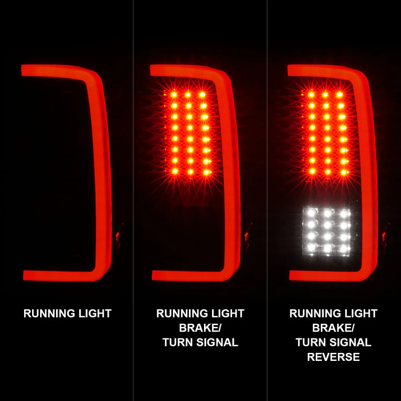 ANZO 2007-2013 Chevrolet Silverado1500/ 2500/ 3500 LED Tail Lights w/ Light Bar Black Housing Smoke - Image 14