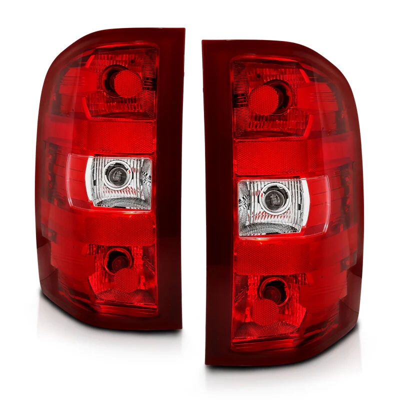 ANZO 2007-2013 Chevy Silverado Taillight Red/Clear Lens (OE Replacement) - Image 2