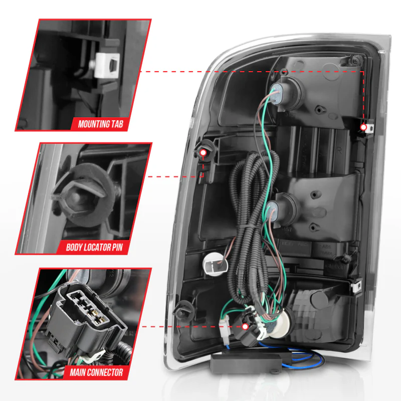 ANZO 2007-2013 GMC Sierra LED Tail Lights w/ Light Bar Black Housing Smoke Lens - Image 15