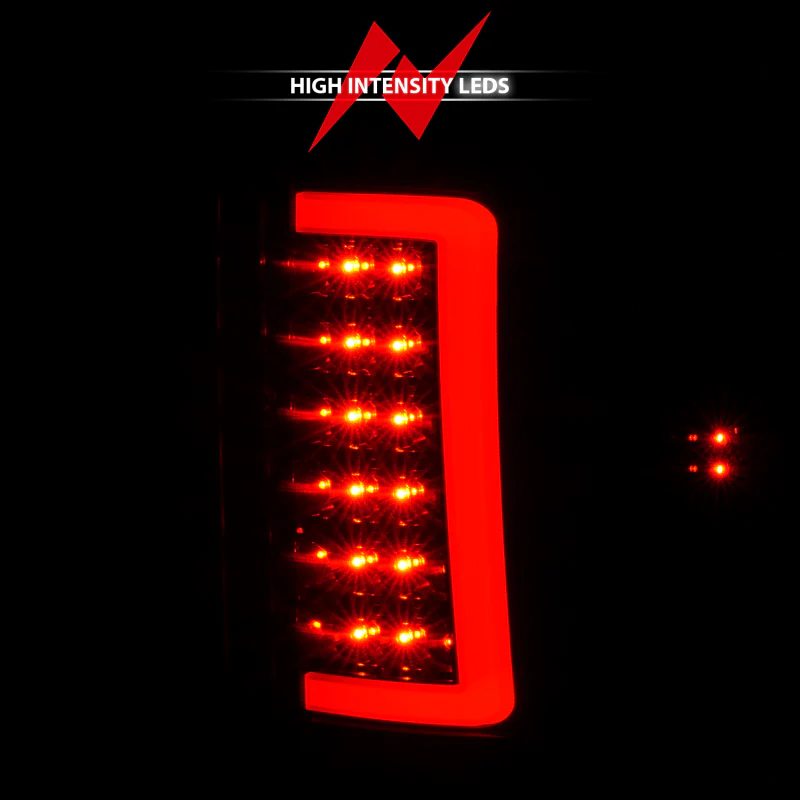 ANZO 2007-2013 GMC Sierra LED Tail Lights w/ Light Bar Black Housing Smoke Lens - Image 5