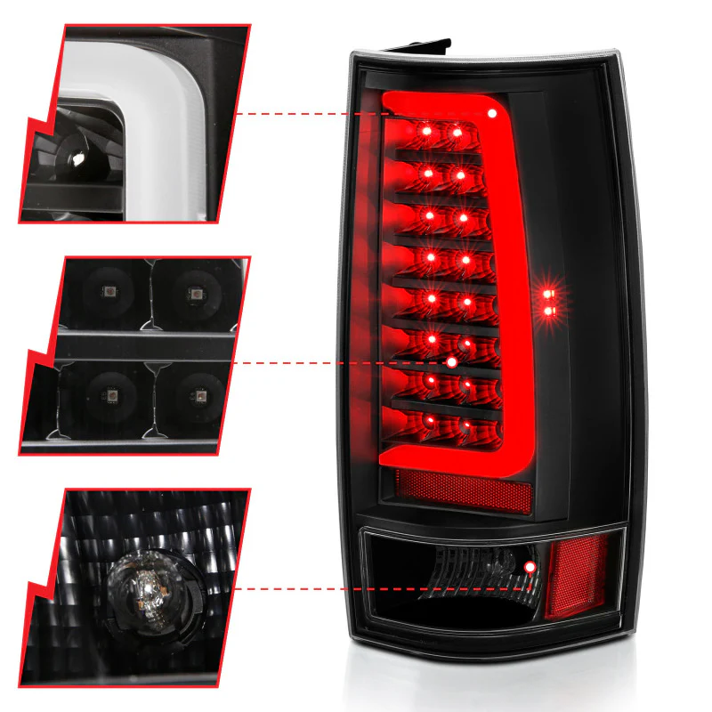 ANZO 2007-2014 Chevy Tahoe LED Taillight Plank Style Black w/Clear Lens - Image 11