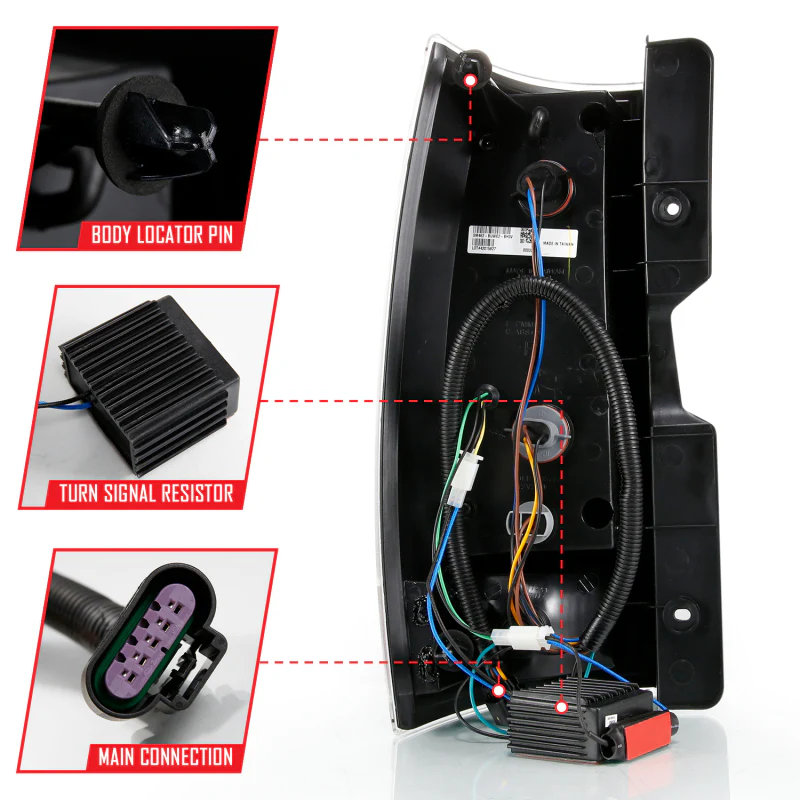 ANZO 2007-2014 Chevy Tahoe LED Taillight Plank Style Black w/Clear Lens - Image 14
