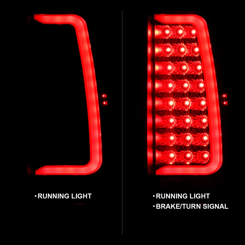 ANZO 2007-2014 Chevy Tahoe LED Taillight Plank Style Black w/Clear Lens - Image 16