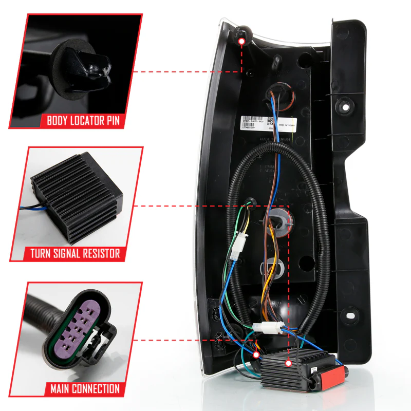 ANZO 2007-2014 Chevy Tahoe LED Taillight Plank Style Black w/Clear Lens - Image 17