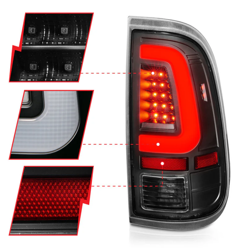 ANZO 2008-2016 Ford F-250 LED Taillights Black Housing Clear Lens (Pair) - Image 10