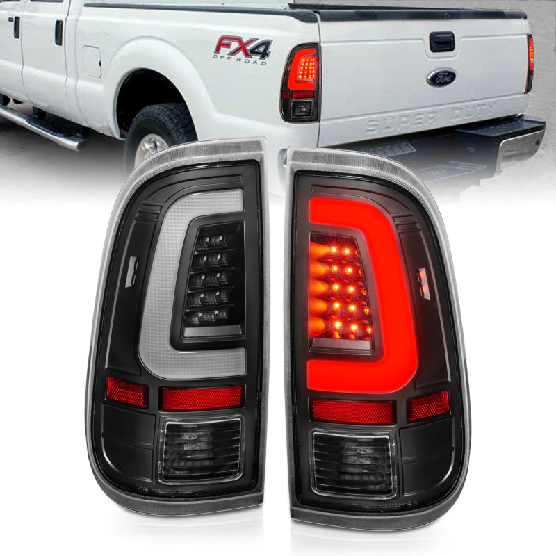 ANZO 2008-2016 Ford F-250 LED Taillights Black Housing Clear Lens (Pair) - Image 2