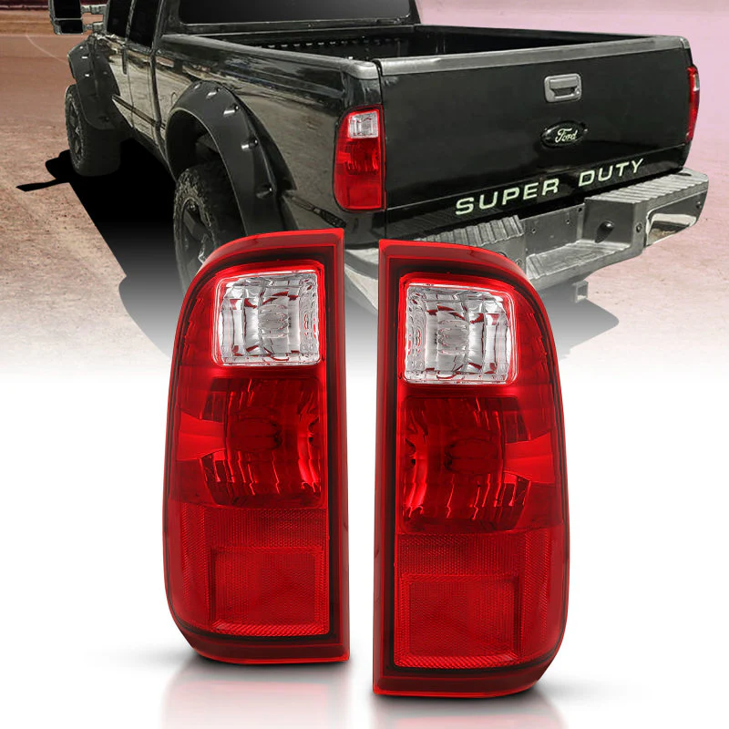 ANZO 2008-2016 Ford F-250 Taillight Red/Clear Lens (OE Replacement) - Image 2