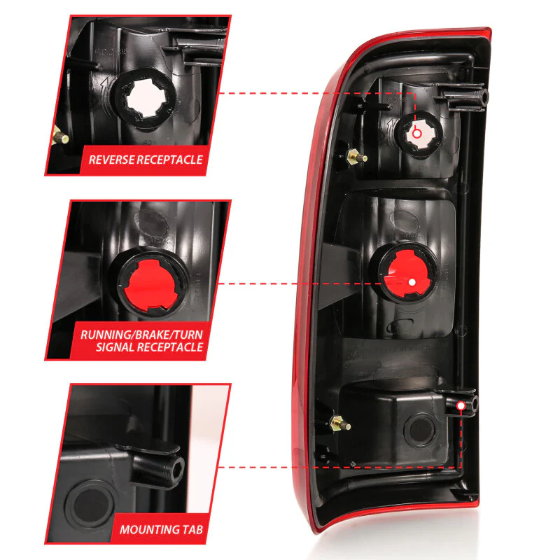 ANZO 2008-2016 Ford F-250 Taillight Red/Clear Lens (OE Replacement) - Image 9