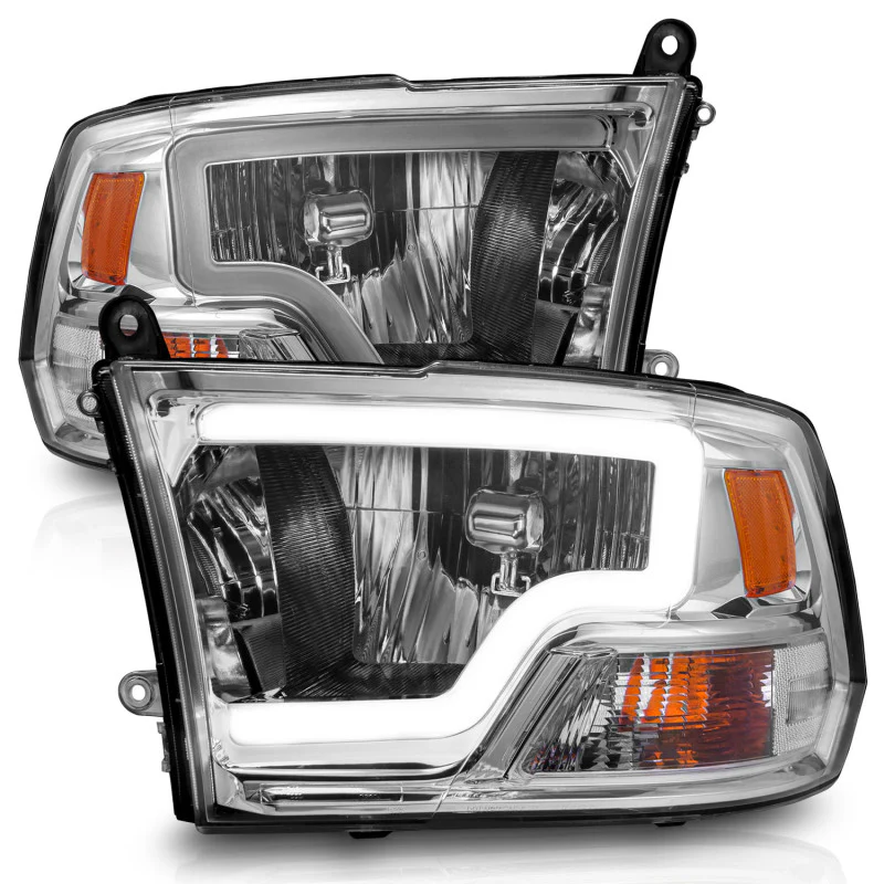 ANZO 2009-2018 Dodge Ram 1500/ 2500/ 3500 Crystal Headlights w/ Light Bar Chrome Housing - Image 11