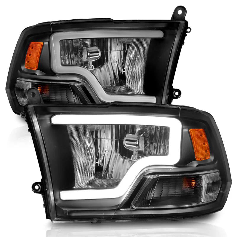 ANZO 2009-2018 Dodge Ram 1500 Crystal Headlights w/ Light Bar Black Housing - Image 11