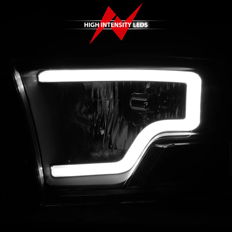 ANZO 2009-2018 Dodge Ram 1500 Crystal Headlights w/ Light Bar Black Housing - Image 7