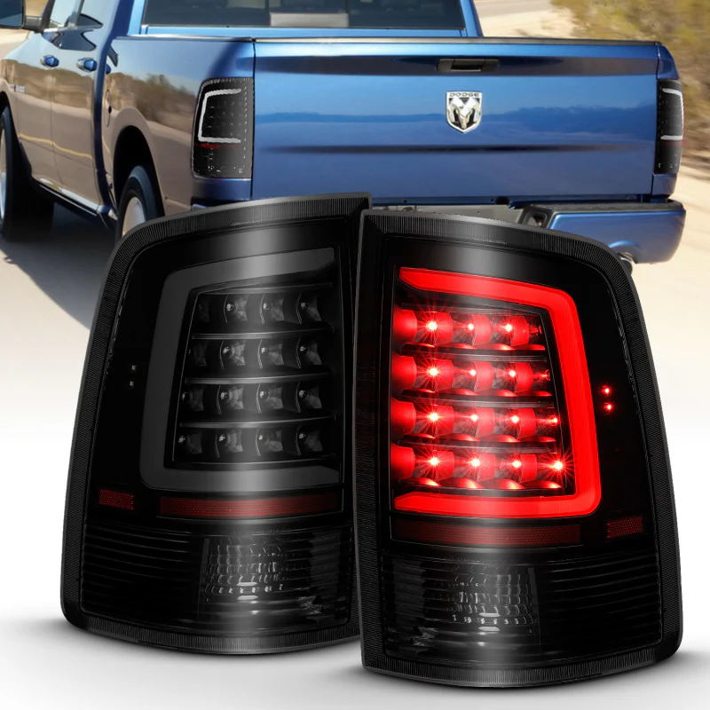 ANZO 2009-2018 Dodge Ram 1500 LED Taillight Plank Style Black w/Smoke Lens - Image 2