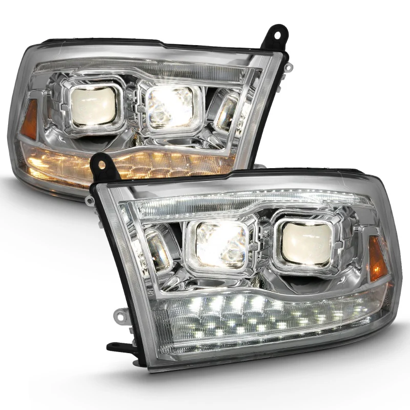 ANZO 2009-2018 Dodge Ram 1500 Projector H.L. Switchback Black Amber - Image 6