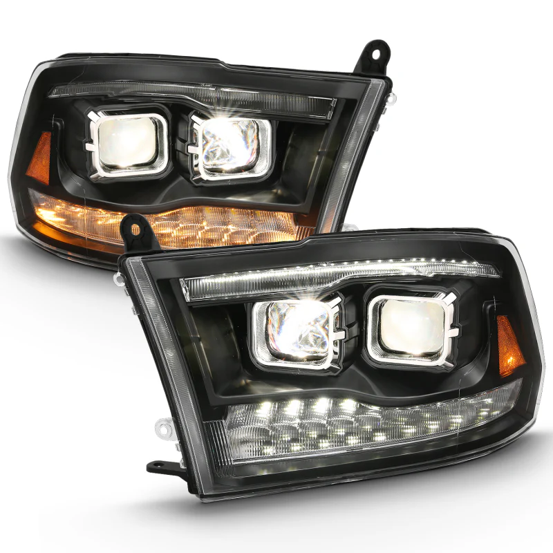 ANZO 2009-2018 Dodge Ram 1500 Projector H.L. Switchback Chrome Amber - Image 11