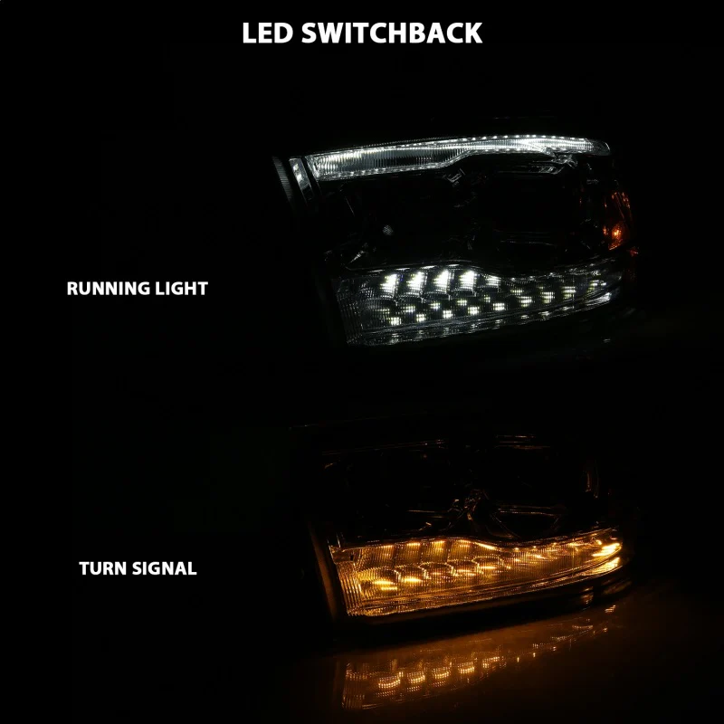 ANZO 2009-2018 Dodge Ram 1500 Projector H.L. Switchback Chrome Amber - Image 8