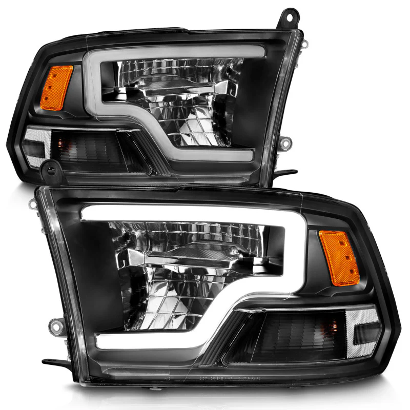 ANZO 2009-2020 Dodge Ram 1500 Full LED Square Projector Headlights w/ Chrome Housing Black Amber - Image 9