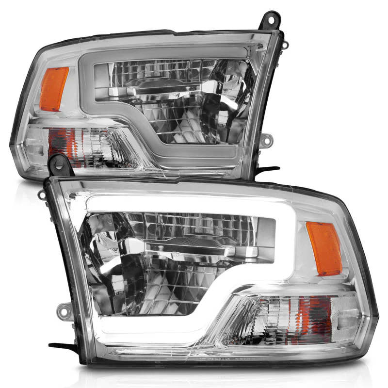 ANZO 2009-2020 Dodge Ram 1500 Full LED Square Projector Headlights w/ Chrome Housing Chrome Amber - Image 8
