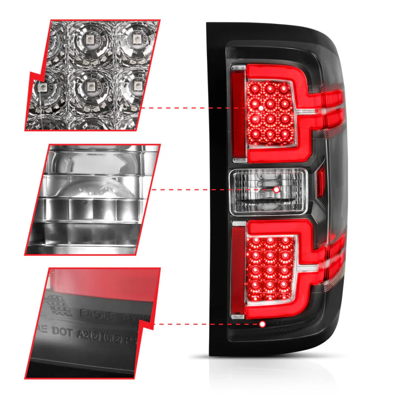 ANZO 2014-2018 Chevy Silverado 1500 LED Taillights Black - Image 3