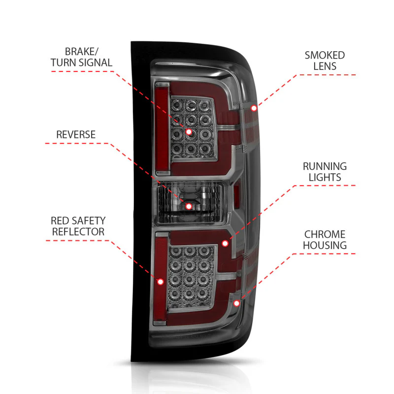 ANZO 2014-2018 Chevy Silverado 1500 LED Taillights Smoke - Image 13