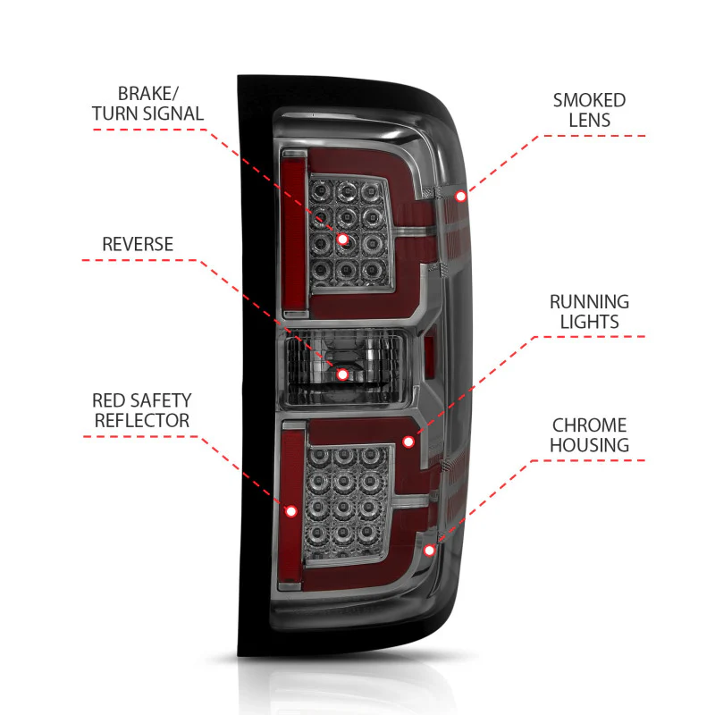 ANZO 2014-2018 Chevy Silverado 1500 LED Taillights Smoke - Image 8
