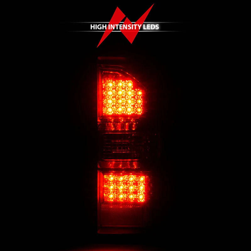 ANZO 2014-2018 GMC Sierra LED Tail Lights Black Housing Red/Clear Lens - Image 11