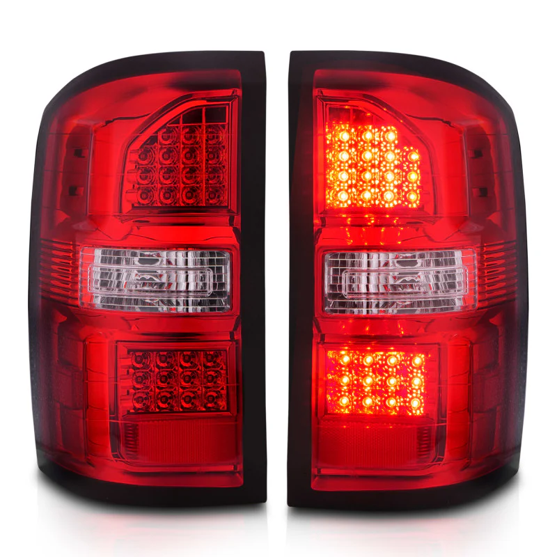 ANZO 2014-2018 GMC Sierra LED Tail Lights Black Housing Red/Clear Lens - Image 12