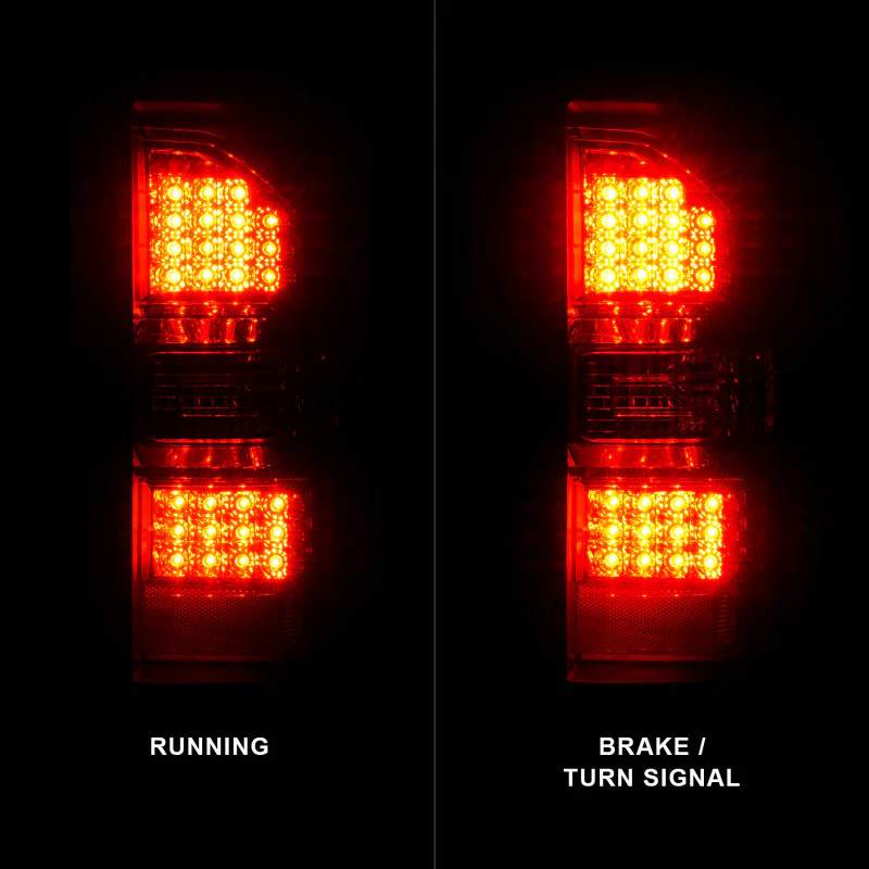 ANZO 2014-2018 GMC Sierra LED Tail Lights Black Housing Red/Clear Lens - Image 8