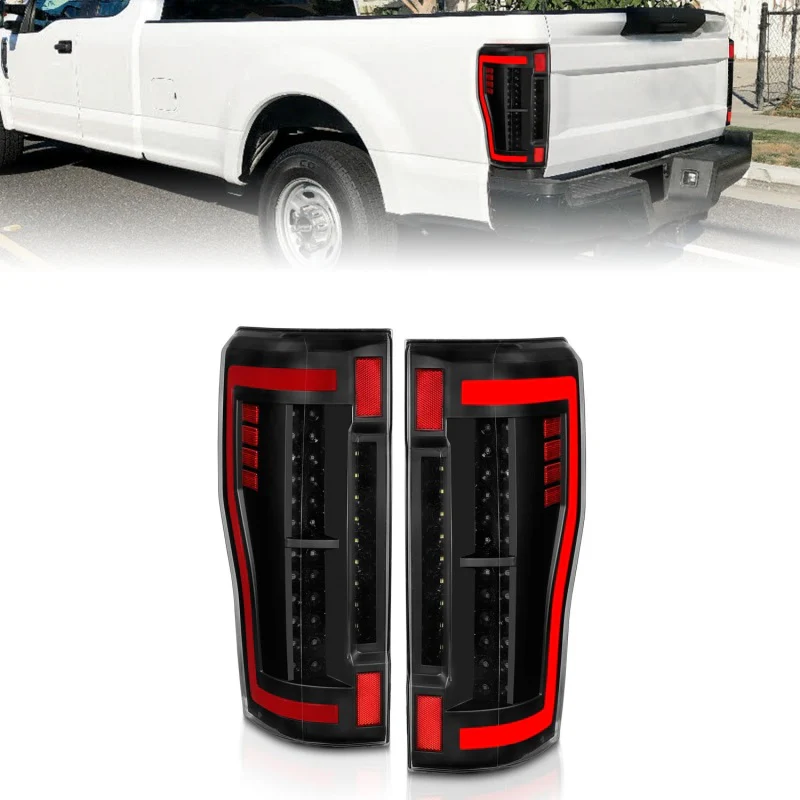 ANZO 2017+ Ford F-250 LED Taillights - Black/Clear - Image 2