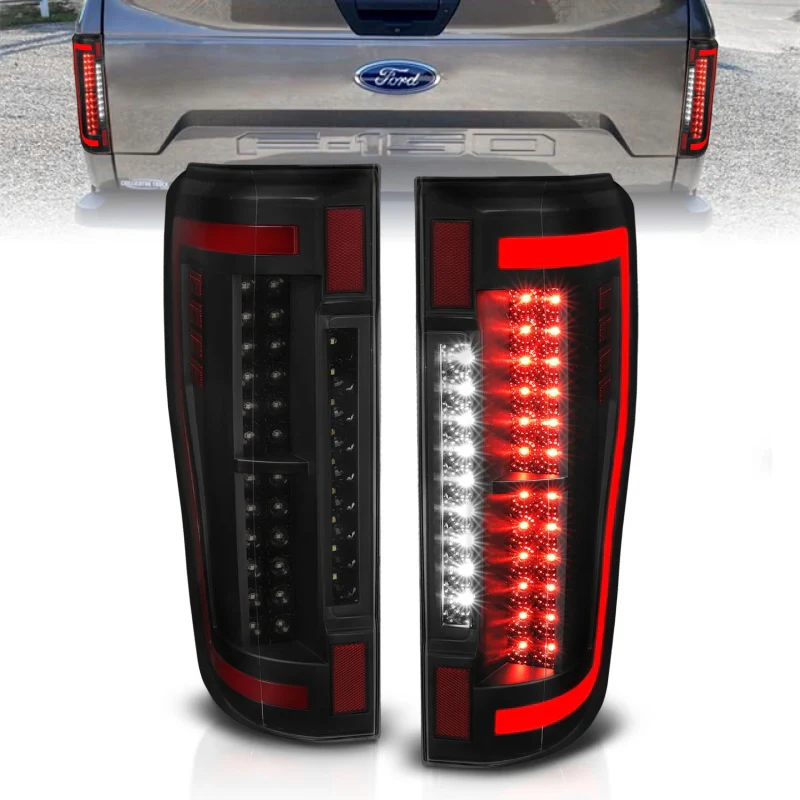 ANZO 2017+ Ford F-250 LED Taillights - Black/Smoke - Image 2