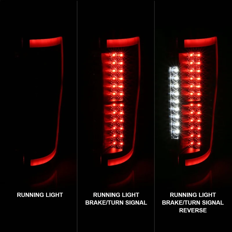 ANZO 2017+ Ford F-250 LED Taillights - Black/Smoke - Image 6