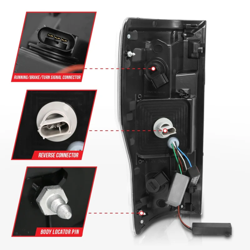 ANZO 2017+ Ford F-250 LED Taillights - Black/Smoke - Image 7