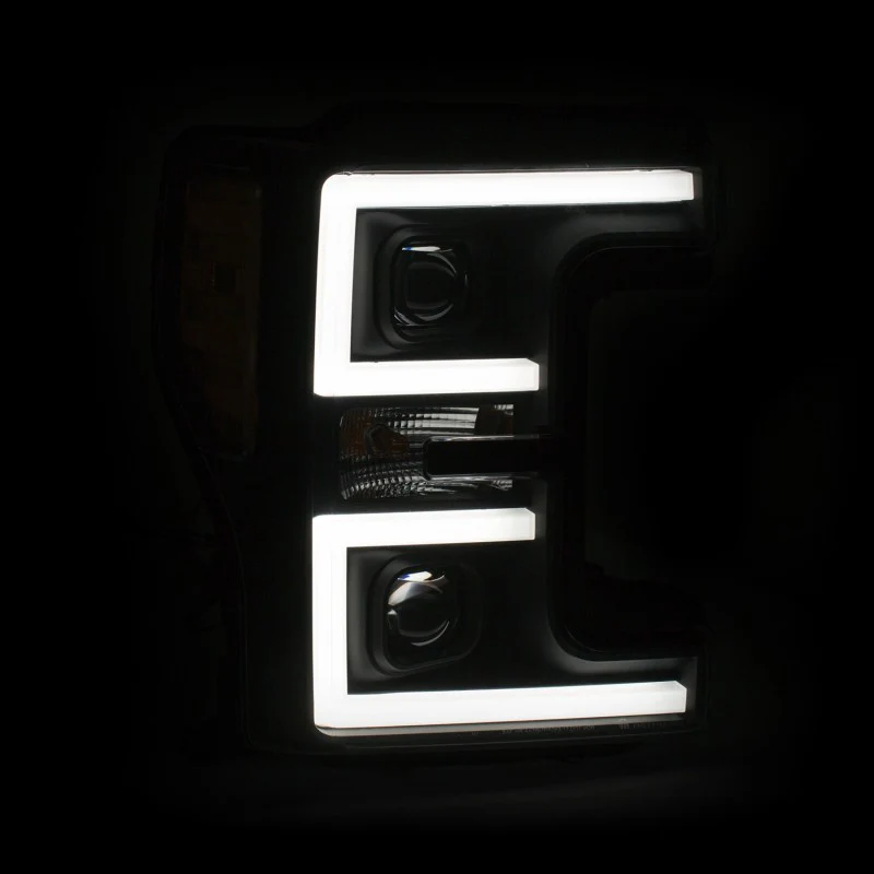 ANZO LED Headlights 17-18 Ford F-250 Super Duty Plank-Style L.E.D. Headlight Black (Pair) - Image 14
