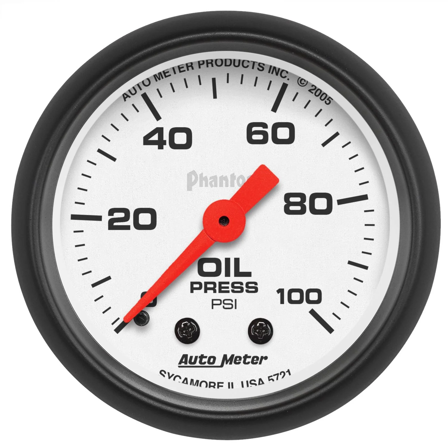 AutoMeter 5721 Phantom 0-100 psi 2-1/16" Mechanical Oil Pressure Gauge