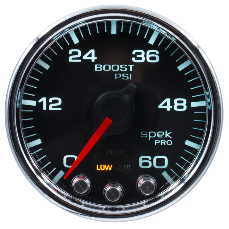 Autometer Diesel Gauge Kit A-Pillar 10-19 RAM Boost/EGT 60psi/2000 degree F Black Spek-Pro - Image 3