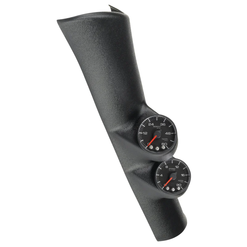 Autometer Diesel Gauge Kit A-Pillar 98-02 RAM Boost/EGT 60psi/2000 degree F Black Spek-Pro - Image 2