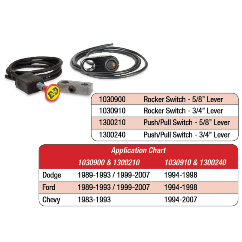 BD Diesel Rocker Switch Kit Exhaust Brake - 3/4in Manual Lever - Image 2